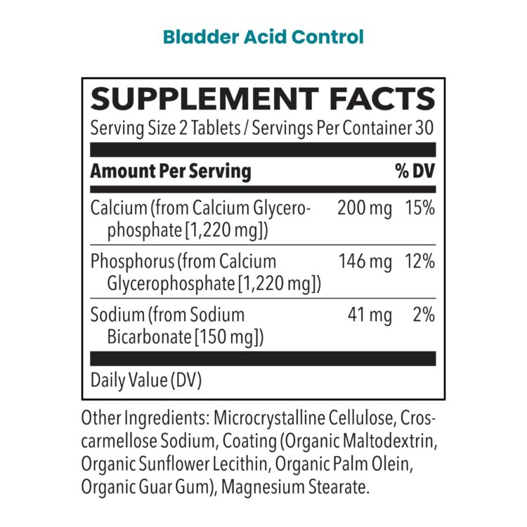 Bladder acid control supplement facts bundle