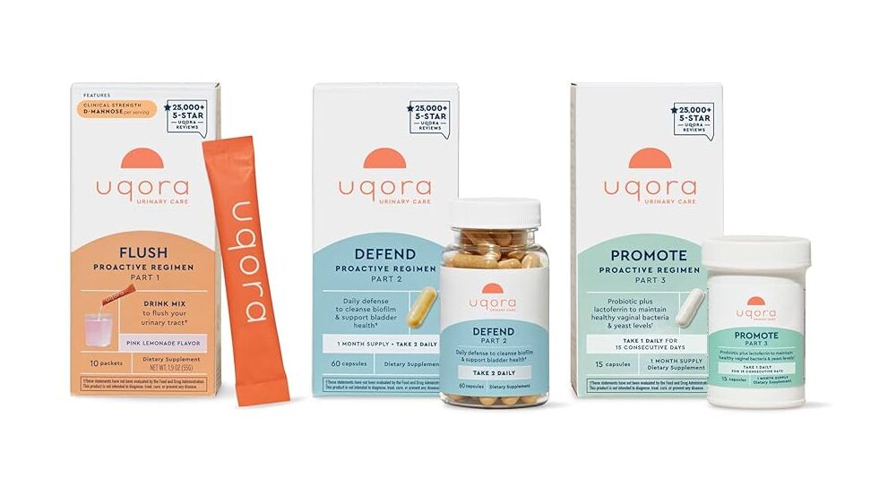 uqora supplement product line: flush, defend and promote